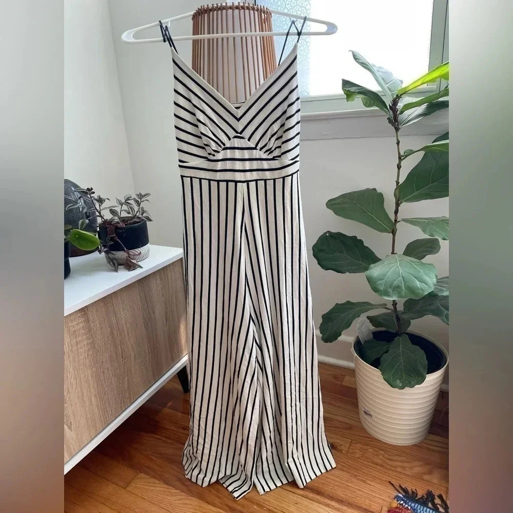 Stradivarius striped jumpsuit